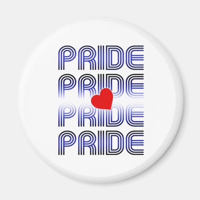 Leather Heart Retro Pattern Magnet (Front)