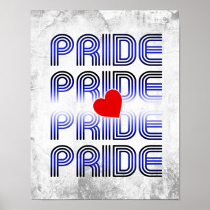 Leather Heart Retro Pattern Poster