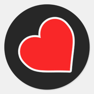 LEATHER HEART SYMBOL 3D CLASSIC ROUND STICKER