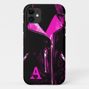Leather Jacket Pink monogram iPhone 5 case