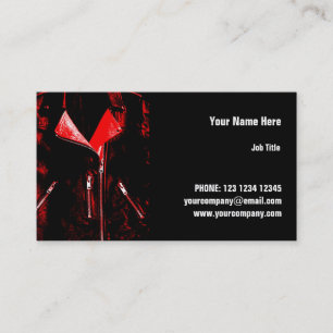 Leather Jacket Red business card horizontal