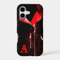 Leather Jacket Red "Monogram" iPhone 5 case