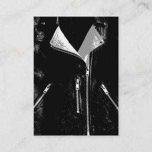 Leather Jacket White business card black chubby