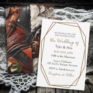Leather, Lace, Horse Country Wedding Invitation