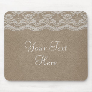 Leather & Lace Wedding Mouse Pad