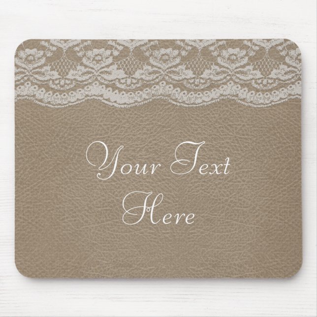 Leather & Lace Wedding Mouse Pad (Front)