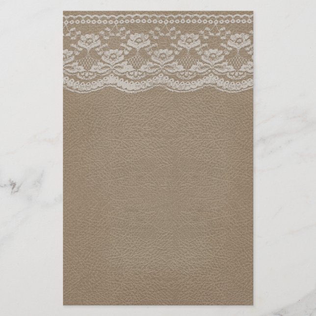 Leather & Lace Wedding Stationery (Front)