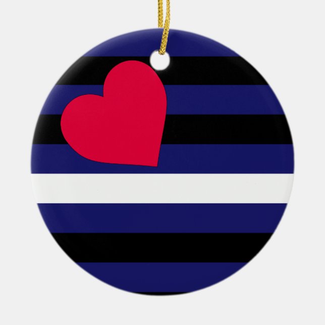 Leather Latex and BDSM Pride Flag Ceramic Ornament (Front)