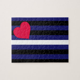 Leather Latex and BDSM Pride Flag Jigsaw Puzzle