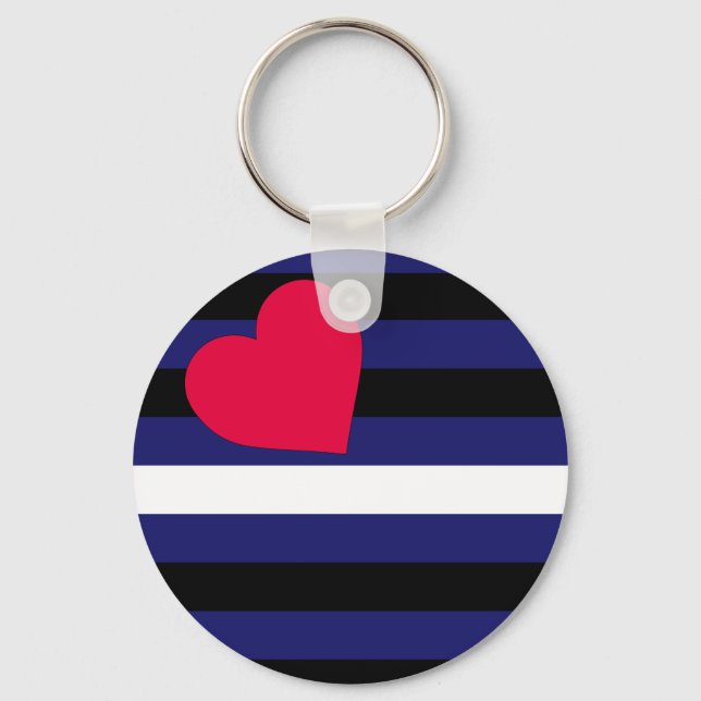 Leather Latex and BDSM Pride Flag Key Ring (Front)