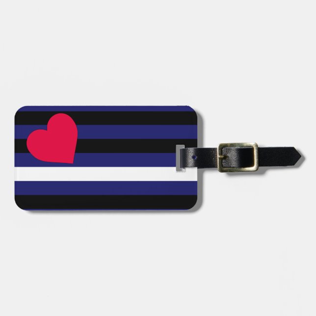 Leather Latex and BDSM Pride Flag Luggage Tag (Front Horizontal)