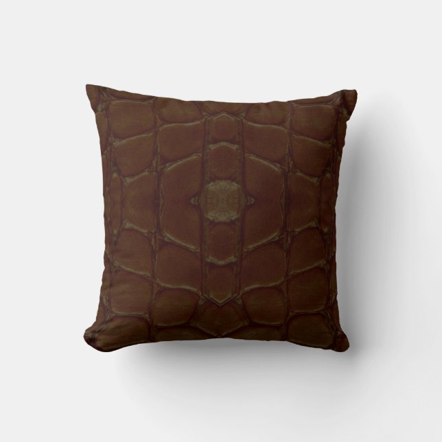 Leather-like Print Throw Pillow (Front)