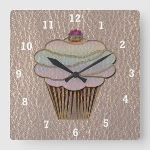 Leather-Look Baking Soft Square Wall Clock
