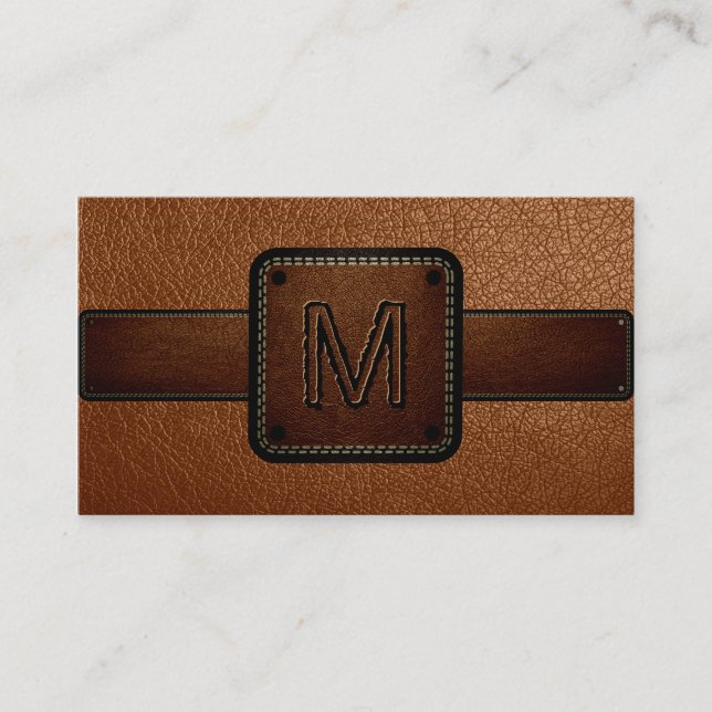 Leather Look Brown Business Card (Front)