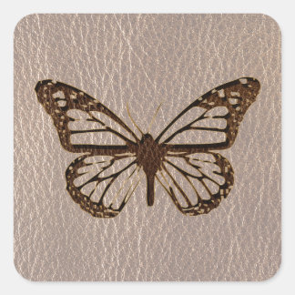 Leather-Look Butterfly Soft Square Sticker
