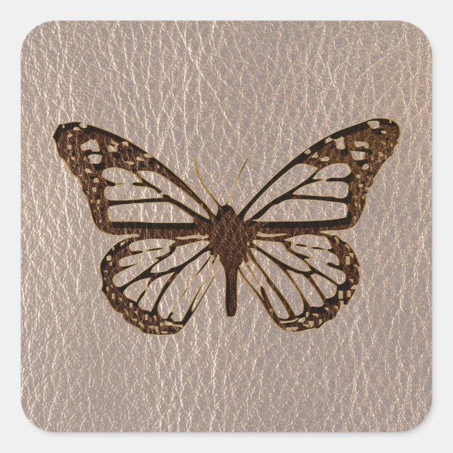 Leather-Look Butterfly Soft Square Sticker (Front)
