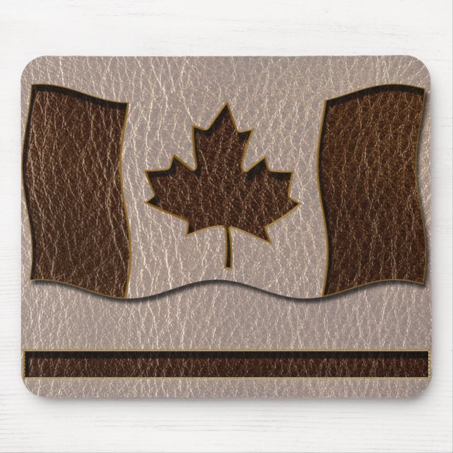 Leather-Look Canada Flag Soft Mouse Pad (Front)