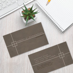 Leather Look Crosshairs Engineer Business Card
