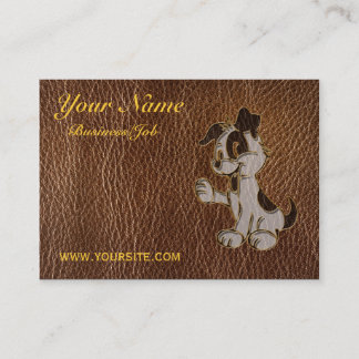 Leather-Look Dog Business Card