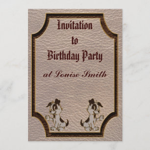 Leather-Look Dog Soft Invitation