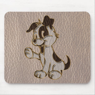 Leather-Look Dog Soft Mouse Pad