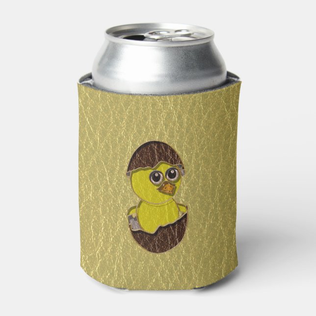 Leather-Look Easter Chicken Can Cooler (Can Front)