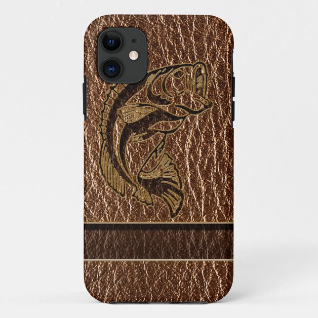Leather-Look Fish Case-Mate iPhone Case (Back)