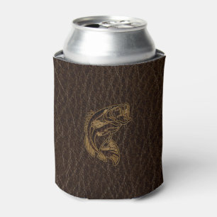 Leather-Look Fish Dark Can Cooler
