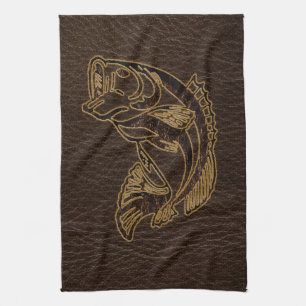 Leather-Look Fish Dark Tea Towel