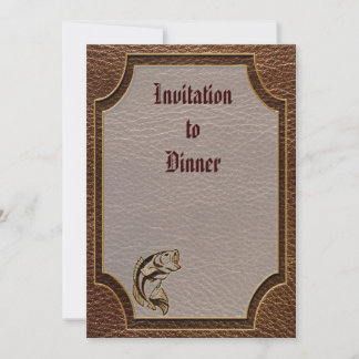 Leather-Look Fish Invitation