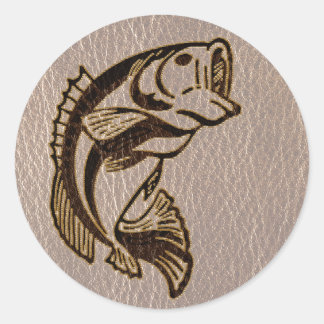 Leather-Look Fish Soft Classic Round Sticker