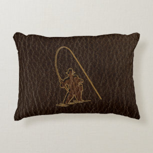 Leather-Look Fisherman Dark Decorative Cushion