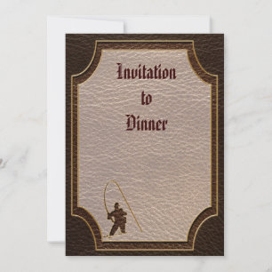 Leather-Look Fisherman Dark Invitation