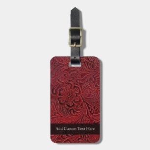 Leather-Look Floral Pattern Luggage Tag