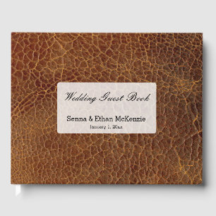 Leather look guest book