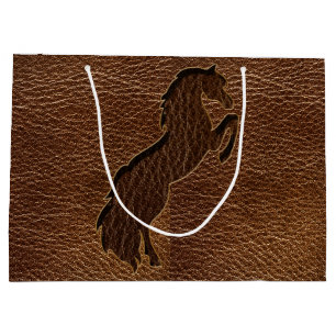 Leather-Look Horse 2 Large Gift Bag