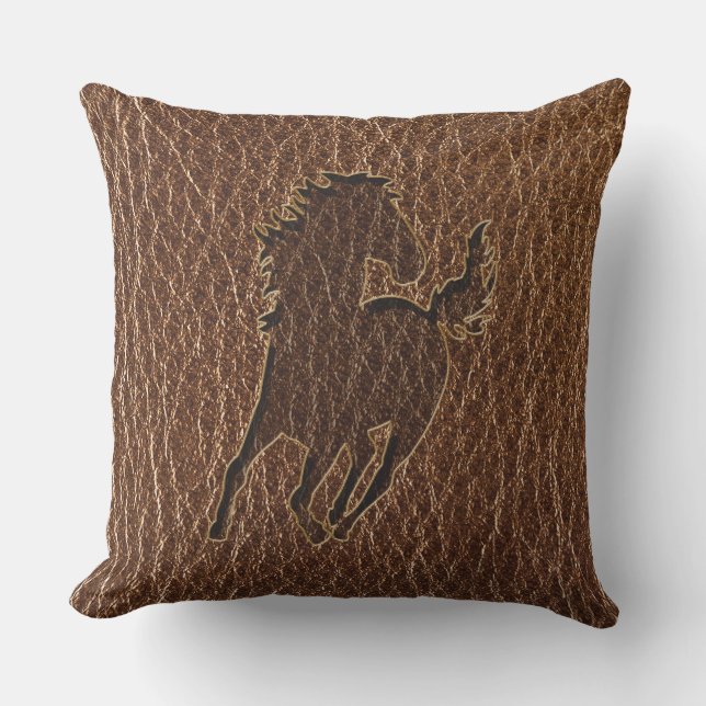 Leather-Look Horse Cushion (Front)