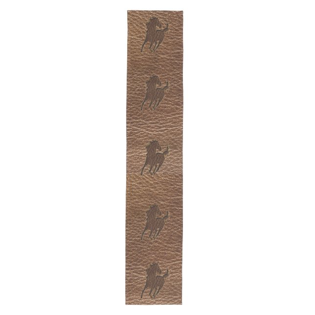 Leather-Look Horse Medium Table Runner (Front)