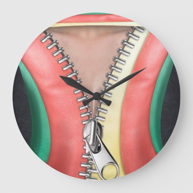 leather look large clock (Front)