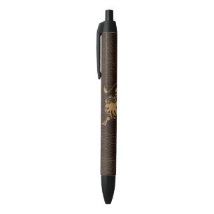 Leather-Look Leo Black Ink Pen