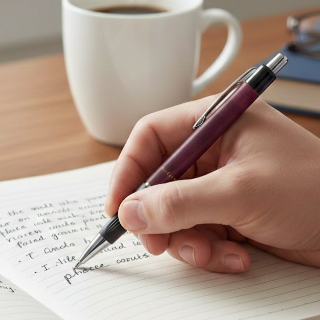 Leather Look Maroon Pen with Customisable Name (Creator Uploaded)