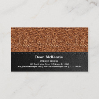 Leather look motif pattern business card