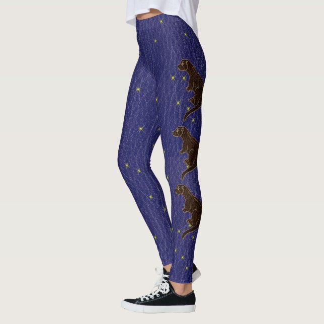 Leather-Look Native American Zodiac Otter Leggings (Left)