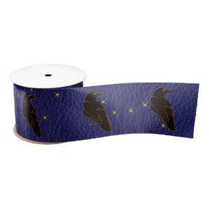 Leather-Look Native American Zodiac Raven Satin Ribbon