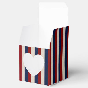LEATHER LOOK PATRIOTIC STRIPES-FAVOR BOXES,heart Favour Box