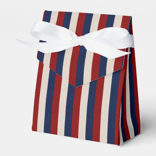 LEATHER LOOK PATRIOTIC STRIPES-FAVOR BOXES,tent Favour Box (Front Side)