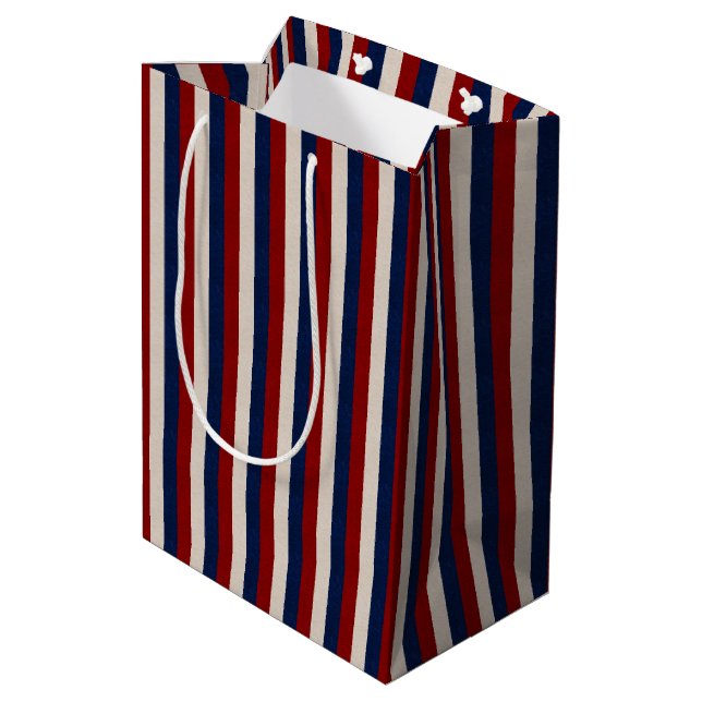 LEATHER LOOK PATRIOTIC STRIPES-GIFT BAG M (Back Angled)
