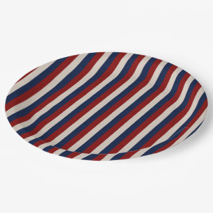 LEATHER LOOK PATRIOTIC STRIPES-PAPER PLATES