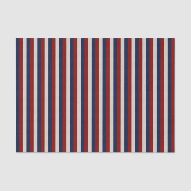LEATHER LOOK PATRIOTIC STRIPES-TISSUE WRAP PAPER (Front)