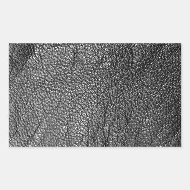 Leather-look pattern rectangular sticker (Front)